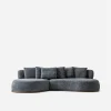 f1 Vianno Sculptured Corner Couch Textured Grey