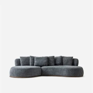 Vianno Sculptured Corner Couch Textured Grey