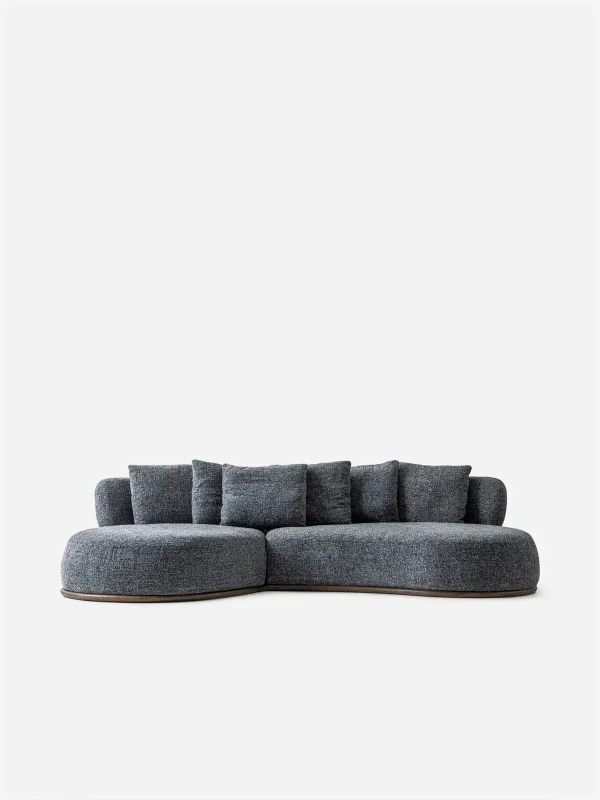 f1 Vianno Sculptured Corner Couch Textured Grey