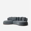 f2 Vianno Sculptured Corner Couch Textured Grey