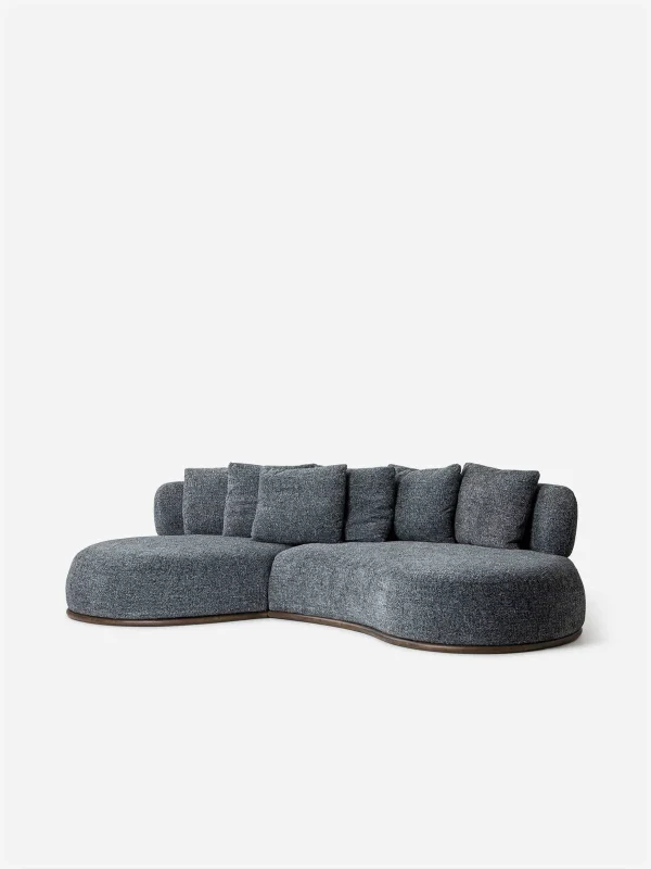 f2 Vianno Sculptured Corner Couch Textured Grey