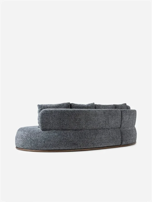 f4 Vianno Sculptured Corner Couch Textured Grey