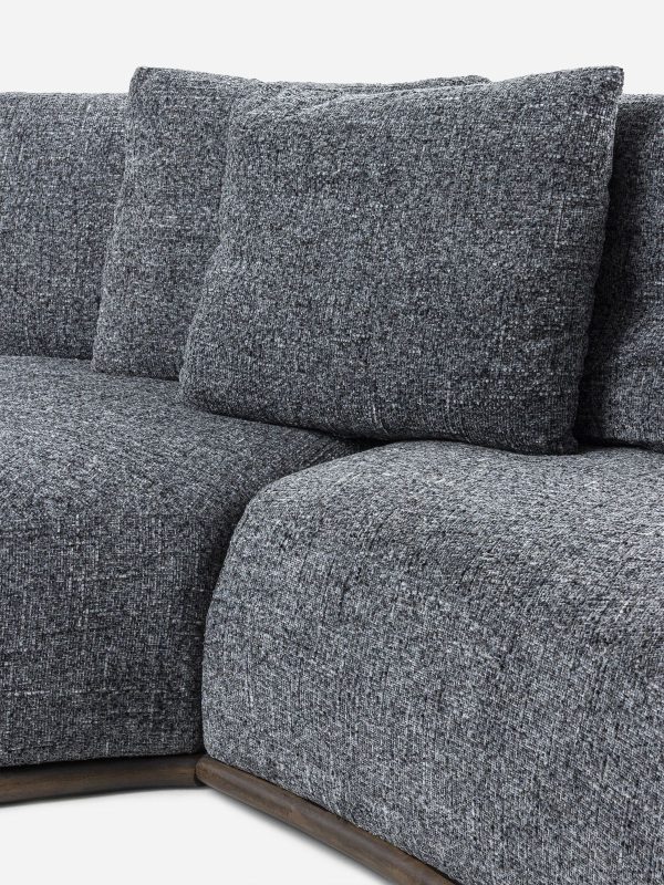 f5 Vianno Sculptured Corner Couch Textured Grey