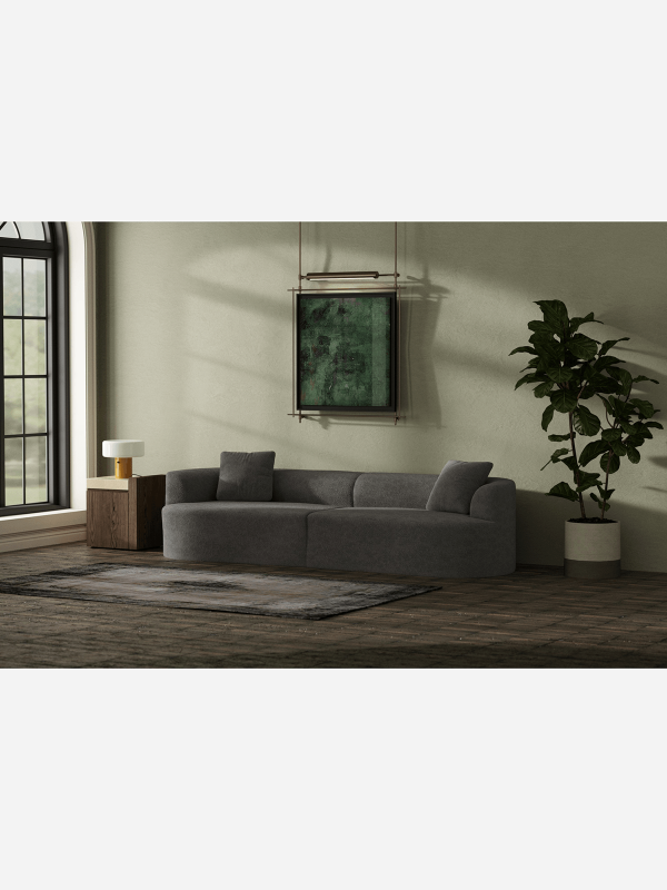 Unfold Sammy Compressed Corner Couch Dark Grey